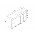 SHY05-P1 PVC 1500 Free Standing Vanity Cabinet Only